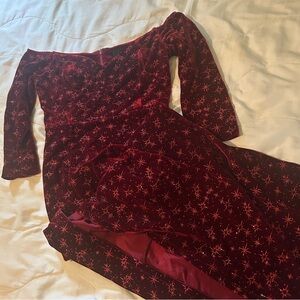 Collectif Dark Red/Maroon Sweetheart Bodycon Dress Sparkles
